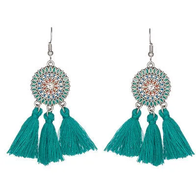 Women's Bohemian Fashion Long Tassel Earrings