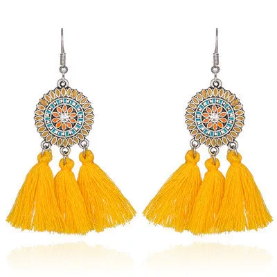 Women's Bohemian Fashion Long Tassel Earrings