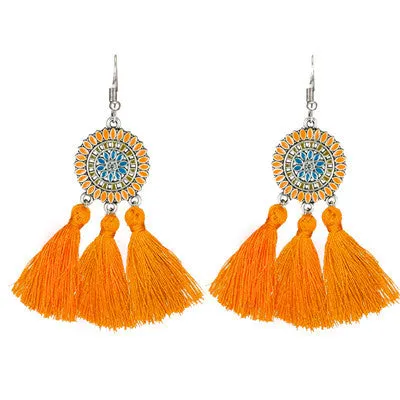 Women's Bohemian Fashion Long Tassel Earrings