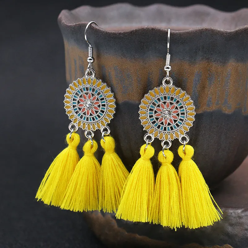 Women's Bohemian Fashion Long Tassel Earrings