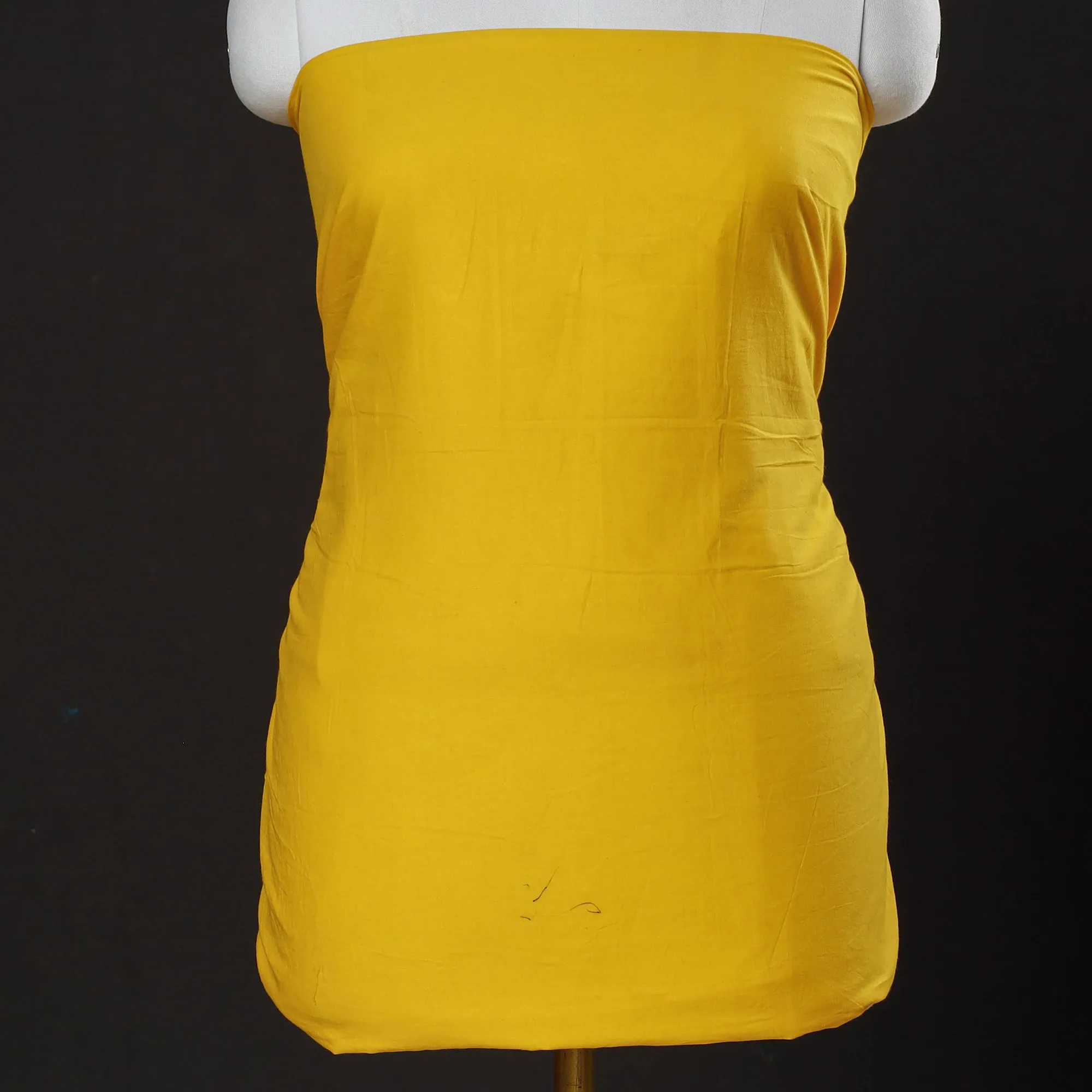 Yellow - 2pc Plain Dyed Cotton Kurta with Shibori Dupatta